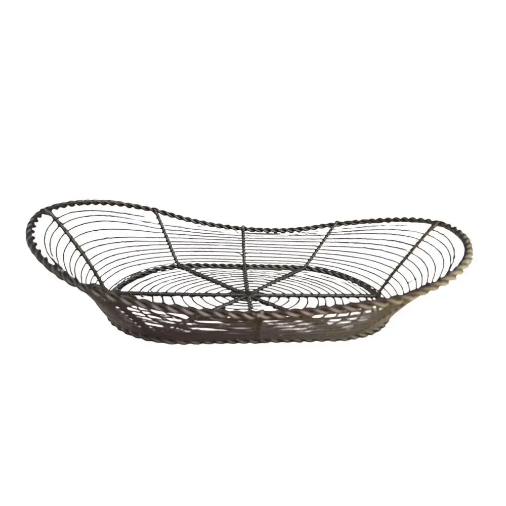 Decorative Metal Basket 1 lb 4 oz 9 X 3 1/2 by 15 at the widest points #32